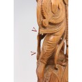 veche statueta hindusa Saraswati. lemn de kadam si abanos. India 